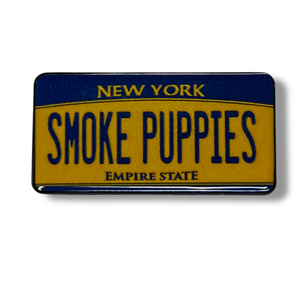 Smoke Puppies® NY License Plate Pin